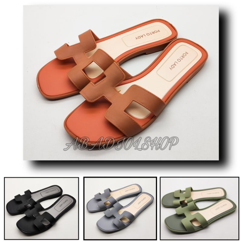 PORTO - SANDAL SELOP HERMES WANITA / SANDAL PORTO JELLY KARET / PORTO HERMES TERMURAH / SANDAL SELOP TERBARU /  SANDAL JELLY WANITA / SANDAL KARET / SANDAL CASUAL WANITA / SANDAL SLIP ON WANITA / SANDAL PORTO WANITA / SANDAL SELOP CANTIK