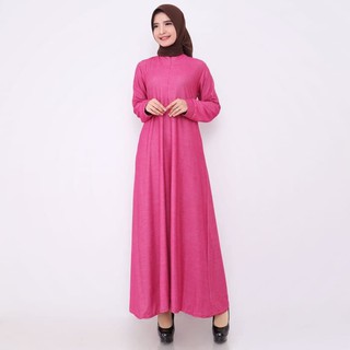  Baju  Wanita Terbaru Gamis  Calvin Jeans  Polos Zipper Depan 