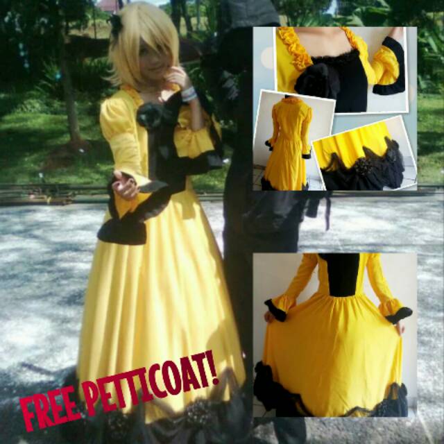 FULL SET free petticoat Kostum Cosplay Kagamine Rin Servant Of Evil