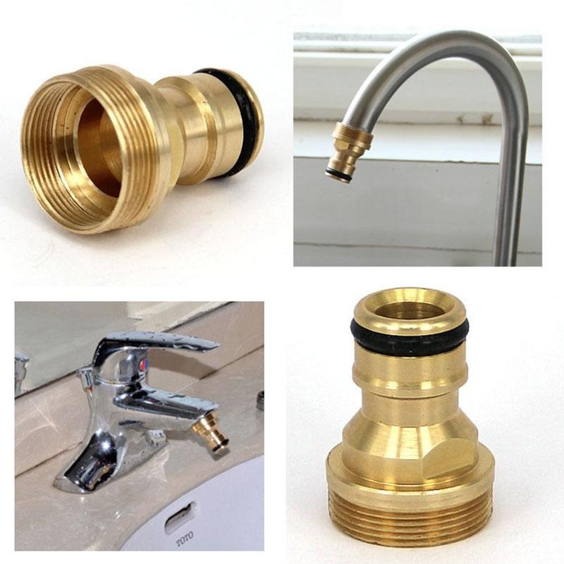 [ Featured ] 1 Piece Universal Solid Brass Thread Water Tap Male Quick Connector Adaptor