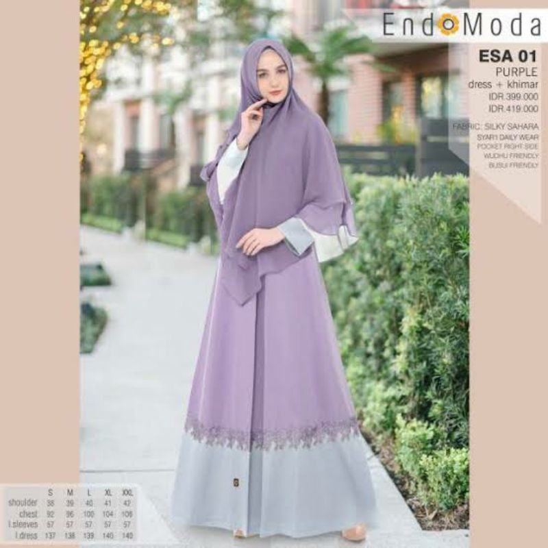 PROMO Gamis Endomoda ESA 01/gamis endomoda/gamis syari