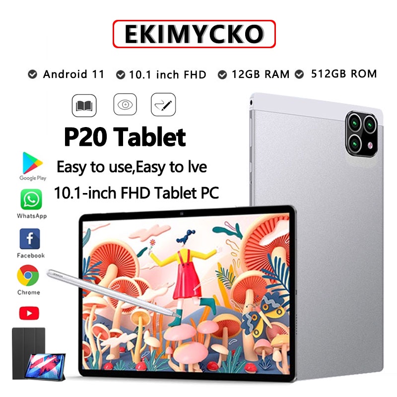 Asli Baru P20 Tablet Android 5G 8.0 Inci 12+ 512 GB Tablet Android Murah Garansi Resmi FREE Flip Cover