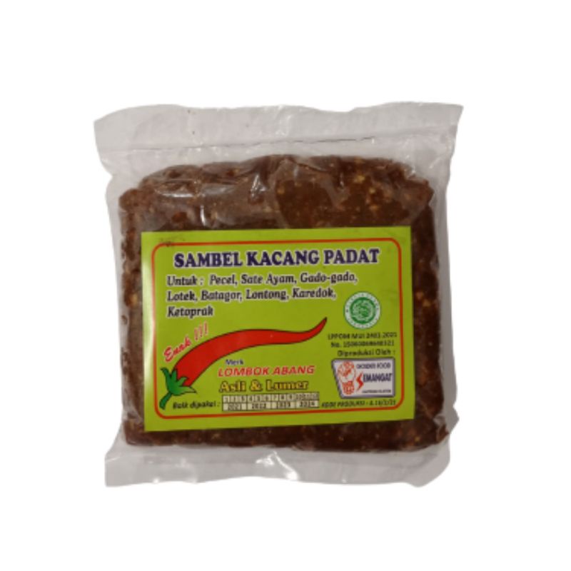 Sambel Kacang Padat Merk Lombok Abang Kemasan 250 gram - Sambal Pecel Sate Batagor