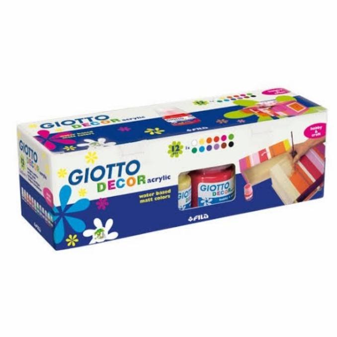 

TERLARIS Cat Akrilik Set Giotto Decor Acrylic Paint Set 12 Warna 25ml/CAT AKRILIK SET/CAT AKRILIK SET 24 WARNA/CAT AKRILIK PASTEL/CAT AIR/CAT AIR LUKIS SET/CAT AIR GIOTTO/KUAS LUKIS 1 SET/KUAS LUKIS KECIL/KUAS LUKIS LENGKAP/KANVAS LUKIS/KANVAS LUKIS