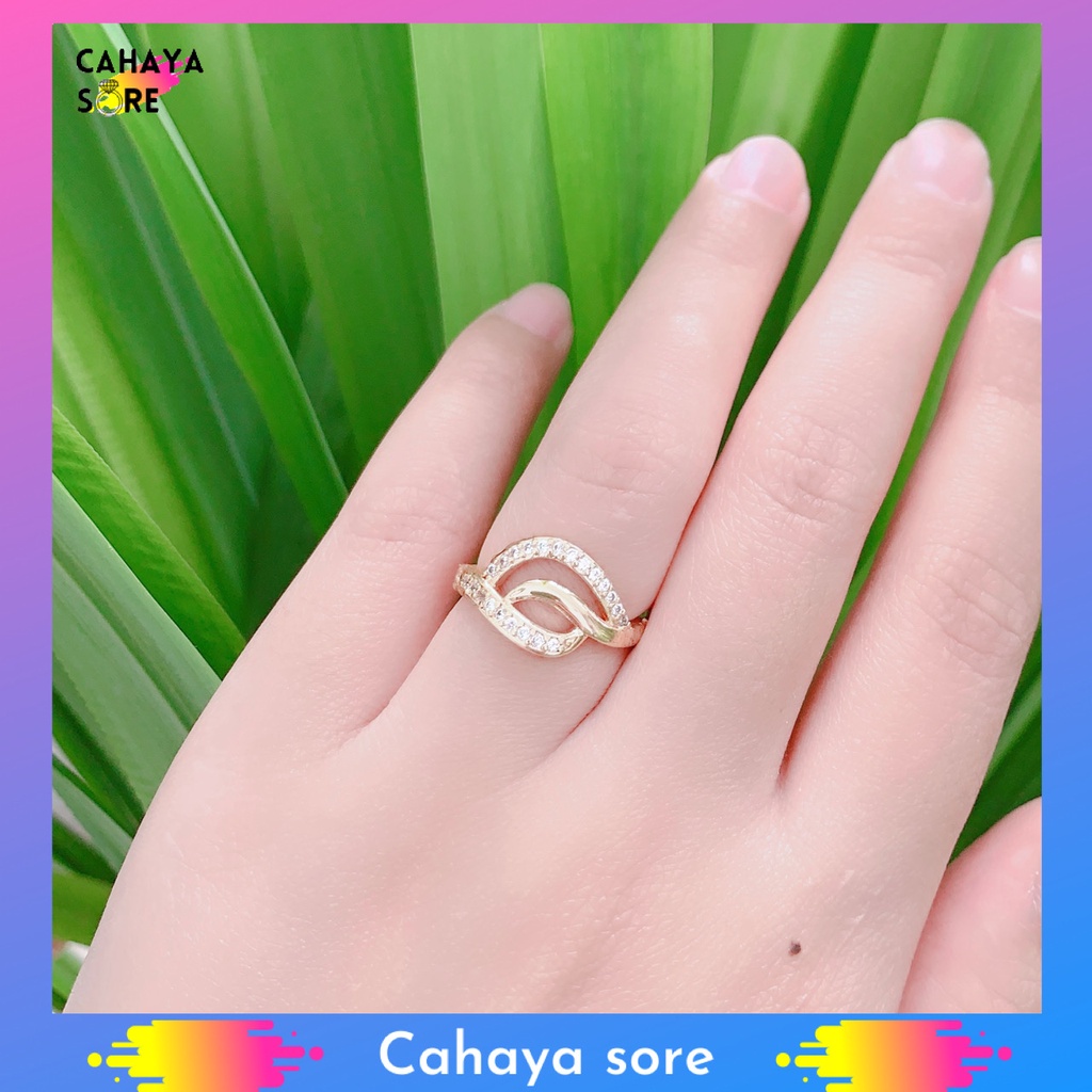 Cincin Xuping Gold Cincin Dewasa Model Permata Mewah CD45