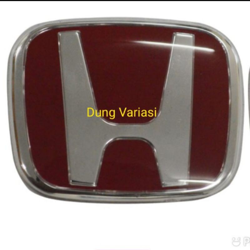 emblem  Honda merah kombinasi chrome depan atau belakang Honda HRV BRV CRV Brio Mobilio jazz Civic