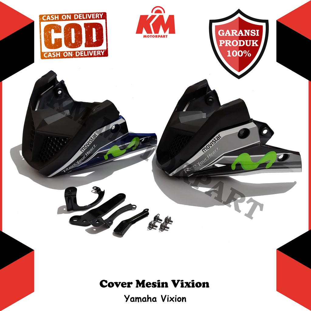 Cover Mesin Engine Old New NVL NVA Tutup Vixion Nemo Movistar Merah Hitam Putih Biru