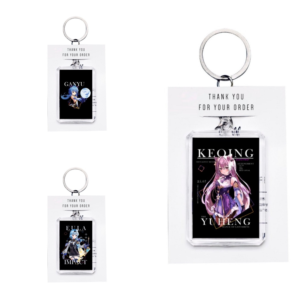 Shizuka shop - Ganci Gantungan Kunci Anime Genshin Impact Eula Ganyu Keqing