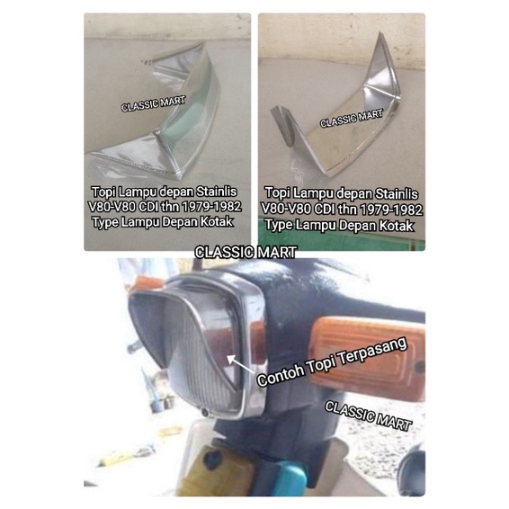 TOPI LAMPU DEPAN YAMAHA V80 V80CDI 1979-1982