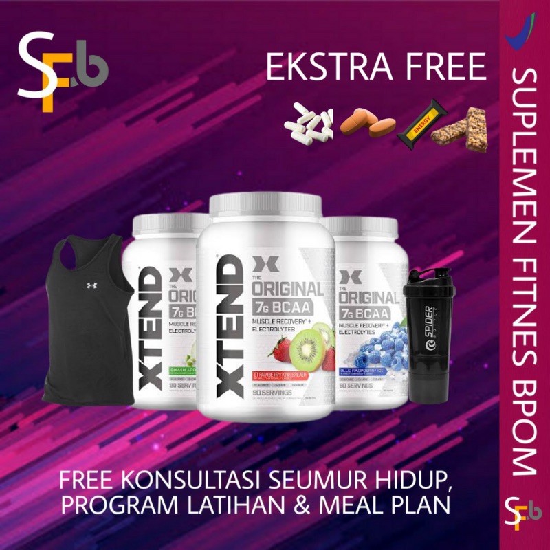 X TEND XTEND BCAA SCIVATION 90 SERVING BCAA POWDER SUPLEMEN FITNES KESEHATAN GYM MAKANAN RECOVERY