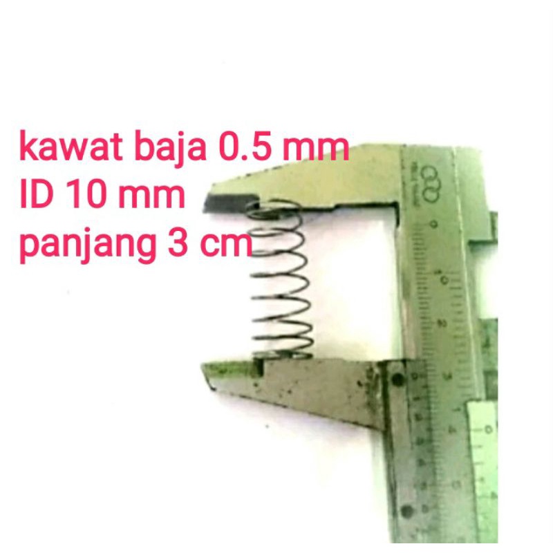 per tekan kawat baja 0.5 mm id 10 mm od 11 mm panjang 3 cm