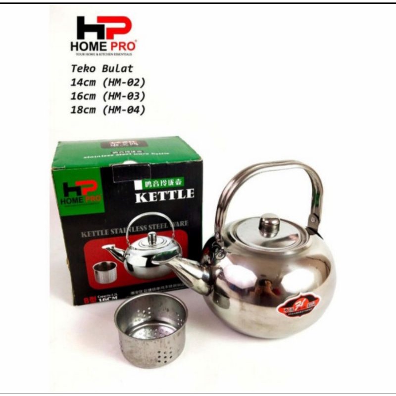 teko stainless bulat 18cm bunyi /  kettle ketel ceret bunyi siul stainless / pemanas air teh kopi plus saringan 14 16 18 cm (0,9 1,2 1,8 Liter) / teko teh saringan stainless