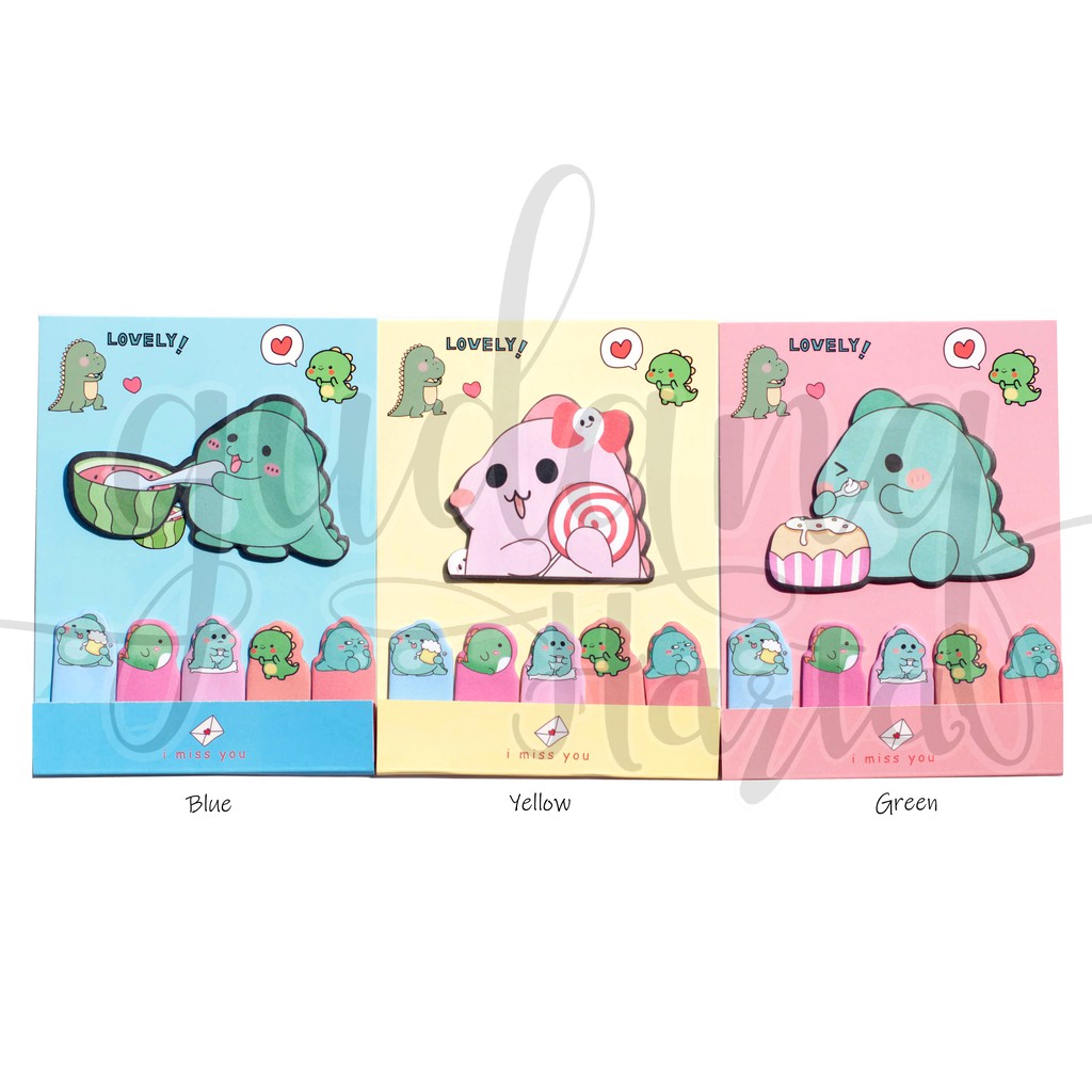 

GCC Sticky Notes Hungry Dinosaurus Notes Dino Lapar Agenda Memo Lucu DIY Scrapbook 301504