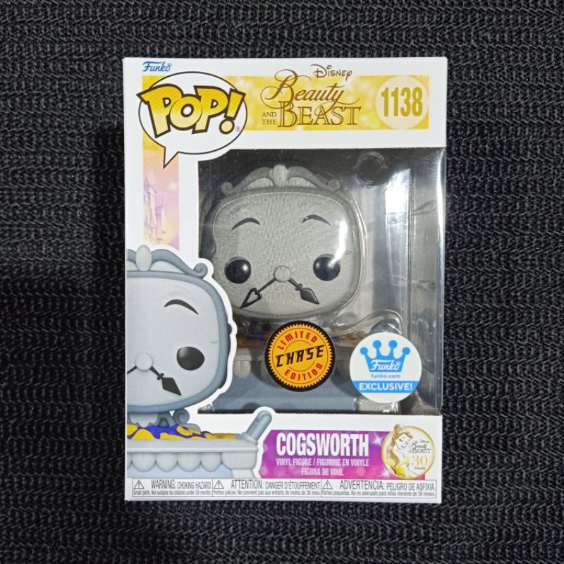 Funko Pop Disney: Beauty AND THE BEAST : COGSWORTH (CHASE) #1138 (Funko Shop Exclusive)