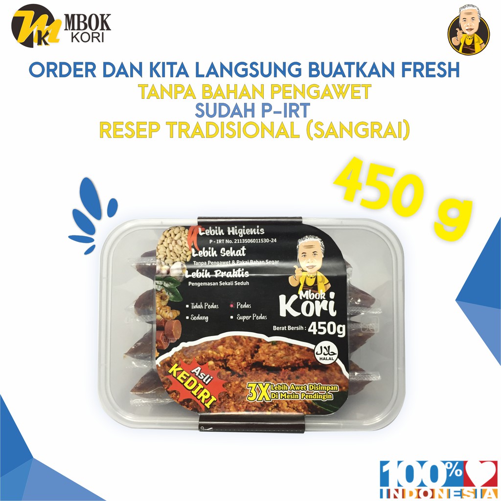 

Sambel Pecel Mbok Kori PREMIUM - Rasa Tidak Pedas ( 450 g )