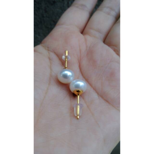 Giwang emas mutiara lombok