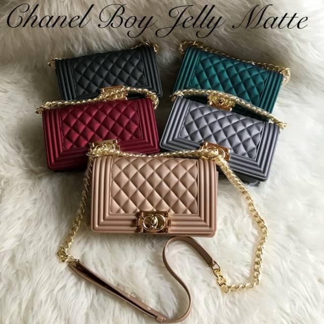 Tas Wanita Chanel Boy Chanel Maxi Jelly Matte impor 25cm