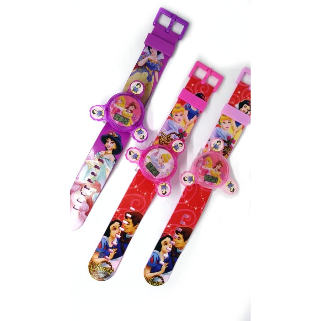 Super Murah! JAM TANGAN ANAK PEREMPUAN SPINNER PRINCESS DISNEY MUSIK LAMPU DIGITAL