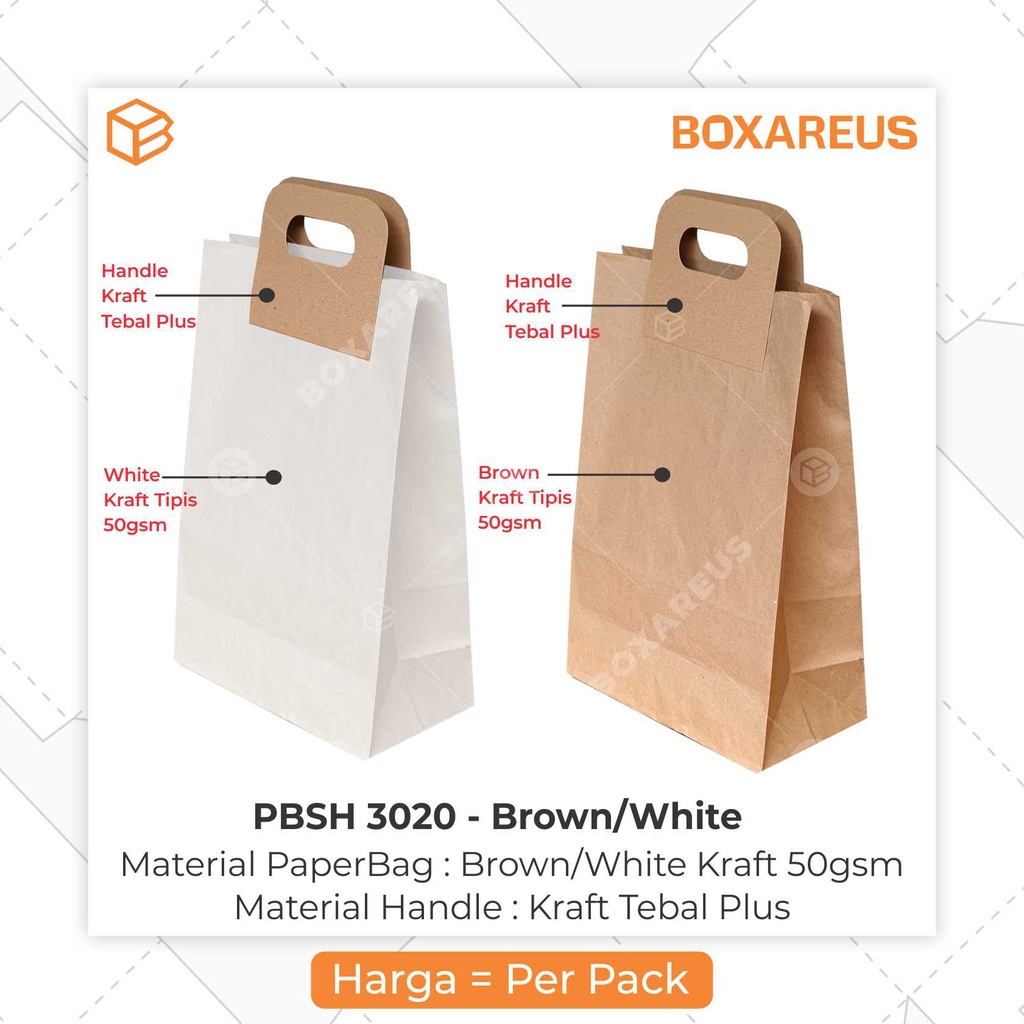 Paper Bag Kantong Roti Lunch Paperbag Kraft Polos - PBSH3020