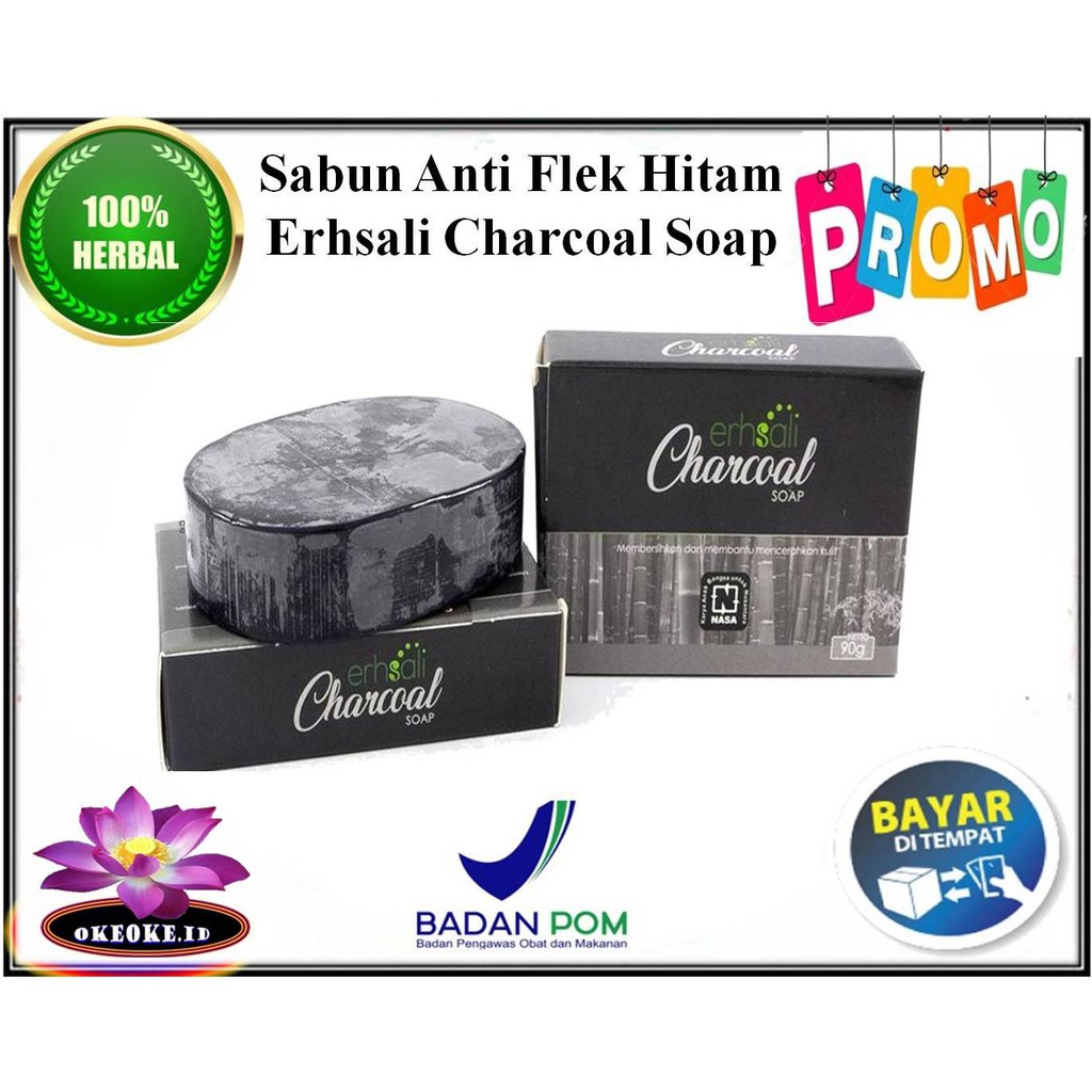 SABUN FLEK HITAM TEBAL PARAH-Erhsali Charcoal Soap (CHARCO)-SABUN PENGHILANG BOPENG AMPUH