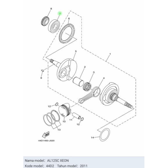 BEARING LAHER KRUK AS KREK XEON KARBU XEON RC XEON GT ASLI ORI YAMAHA 93306 372X0