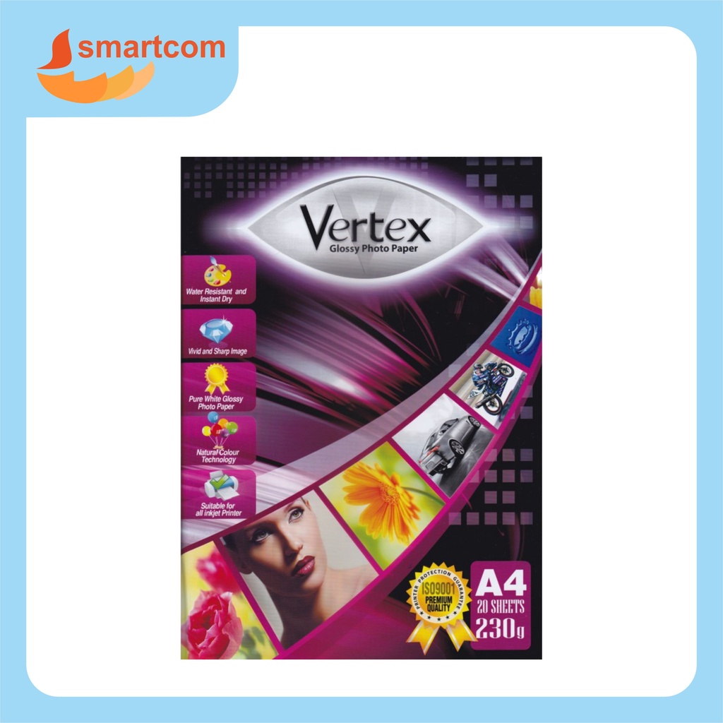 

Vertex Kertas Foto Glossy A4 230gr 20 Lembar