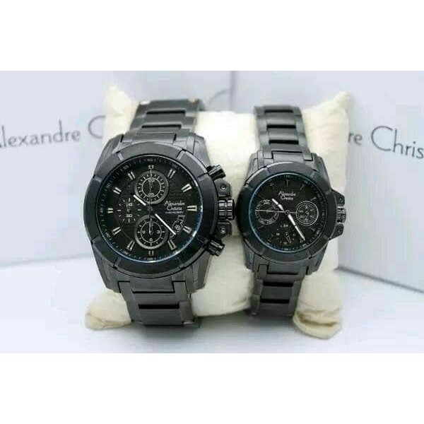 ALEXANDRE CHRISTIE WATCH AC 6226 COUPLE  FULL BLACK ORIGINAL