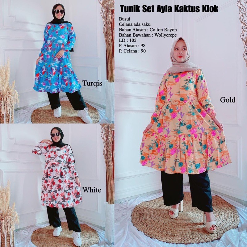 One Set Rayon Tunik Meydina Zarrah Ayla Macan