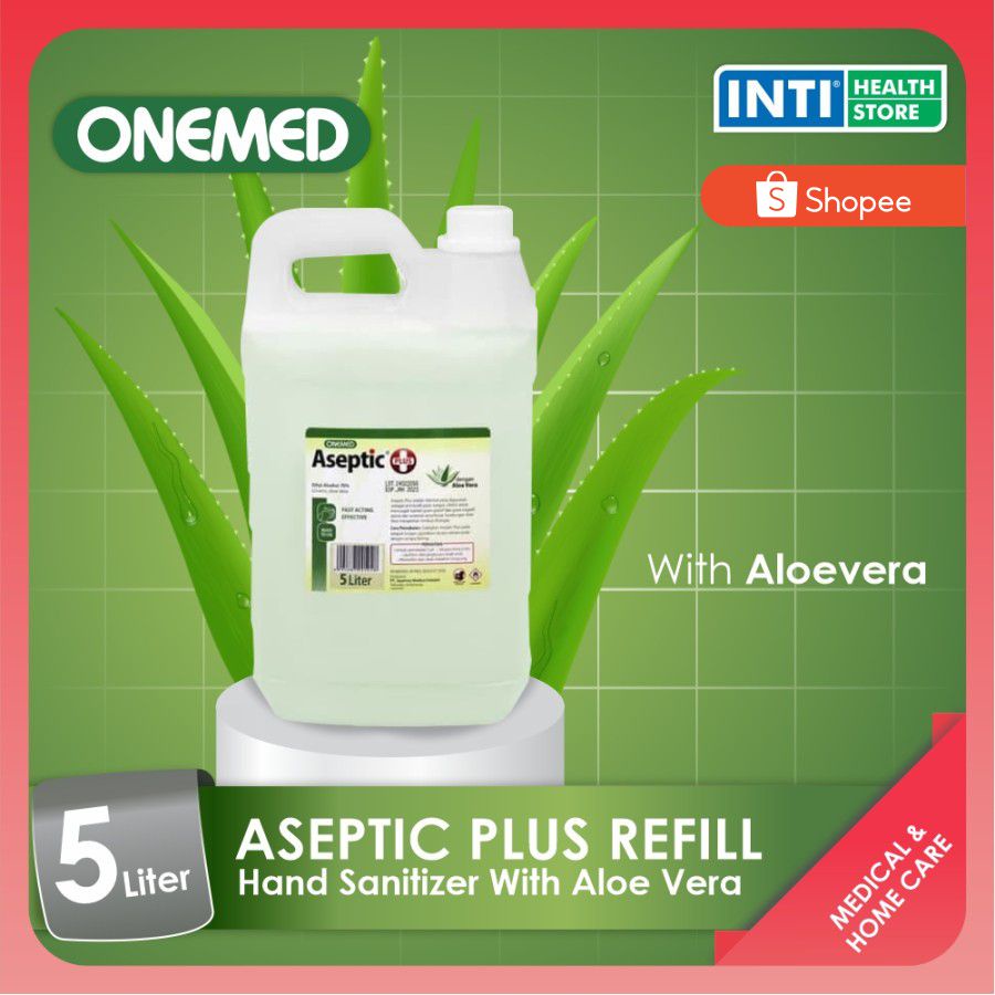 Onemed | Aseptic Plus | Refill Hand Sanitizer With Aloe Vera 5 Liter