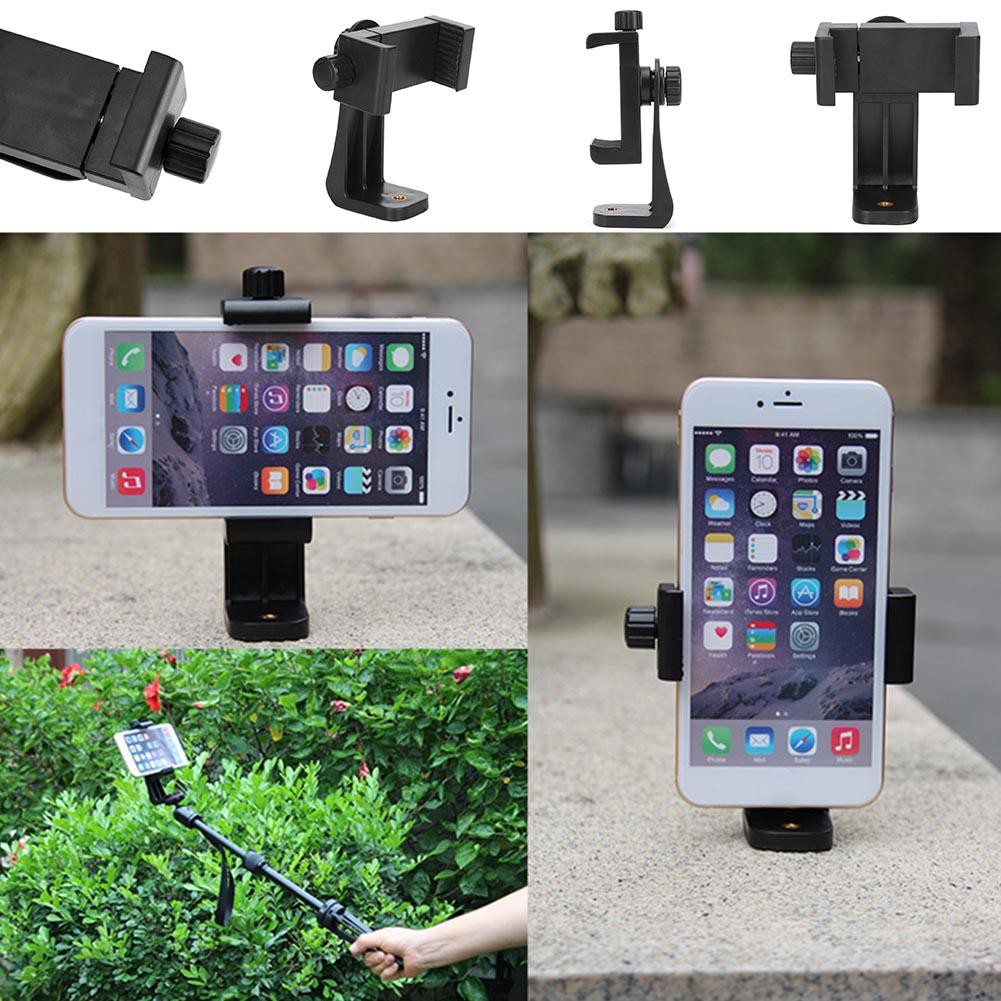 Universal Cellphone Tripod Mount Mobile Phone Clip Holder Vertical Bracket 360 Degree Rotating For