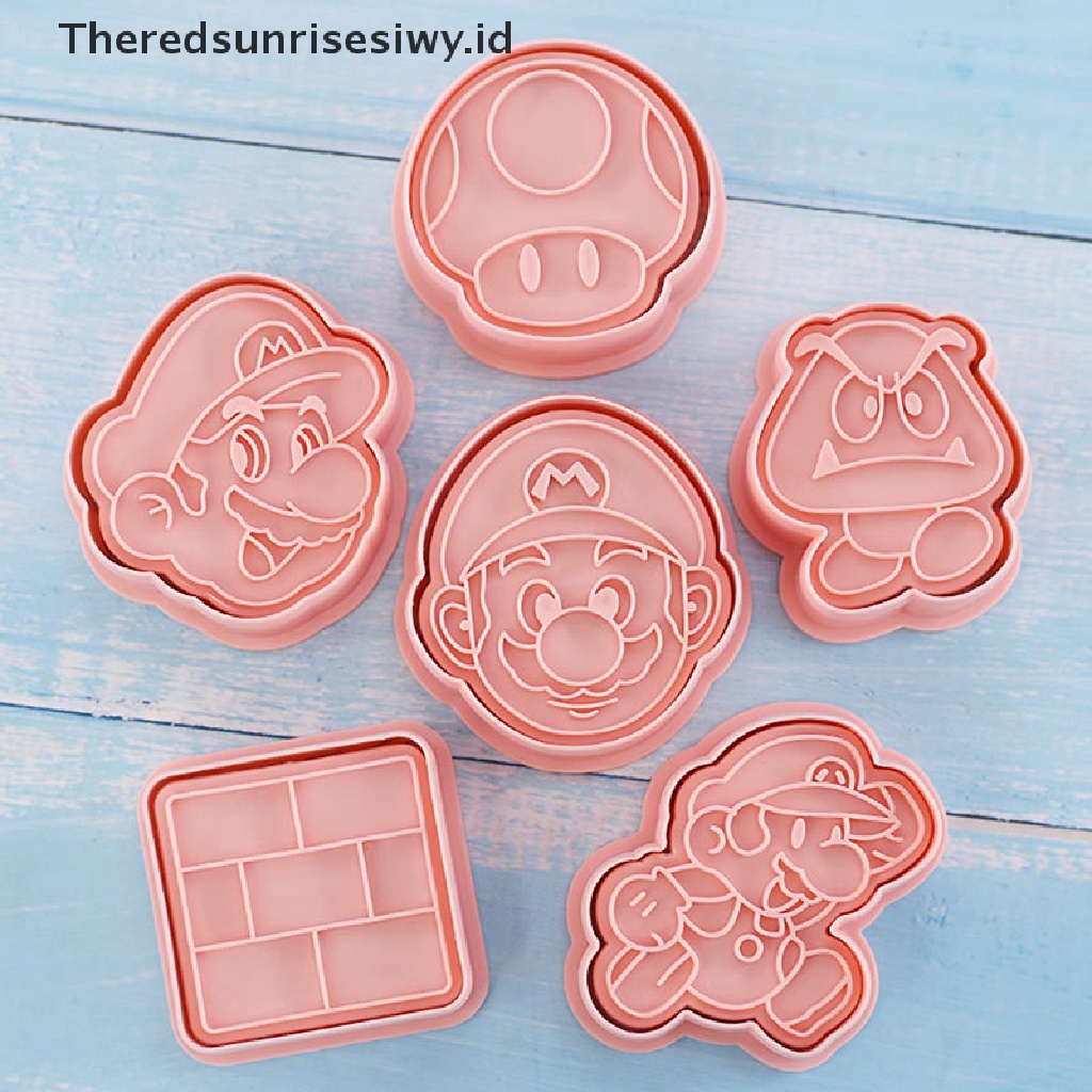 # Alat Rumah Tangga # 6pcs / Set Cetakan Cookie / Fondant Bentuk Action Figure Super Mario 3D Untuk Pesta Halloween