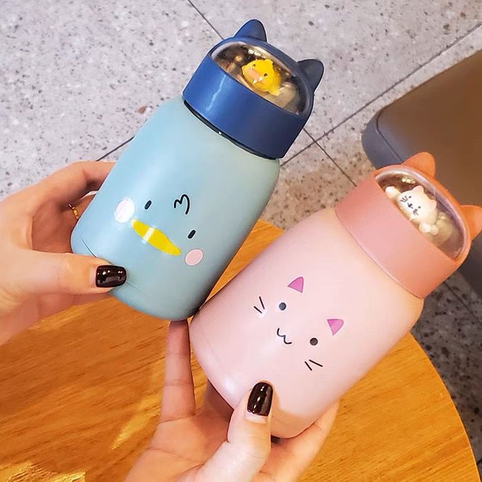 Botol Minum Karakter Lucu Cat 360 ml - Botol Thermos Unik Karakter 3D Karkater BPA FREE