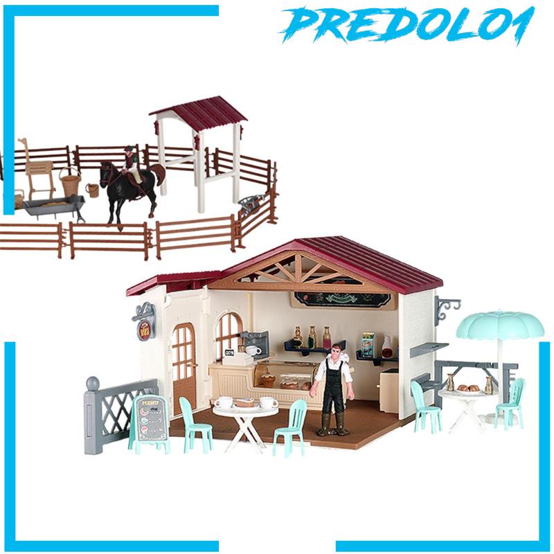 [PREDOLO1] Farm Animals Stable Rider Playset for Boy Girl Ages 3+