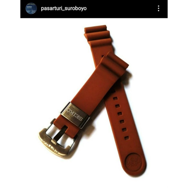 strap rubber seiko brown