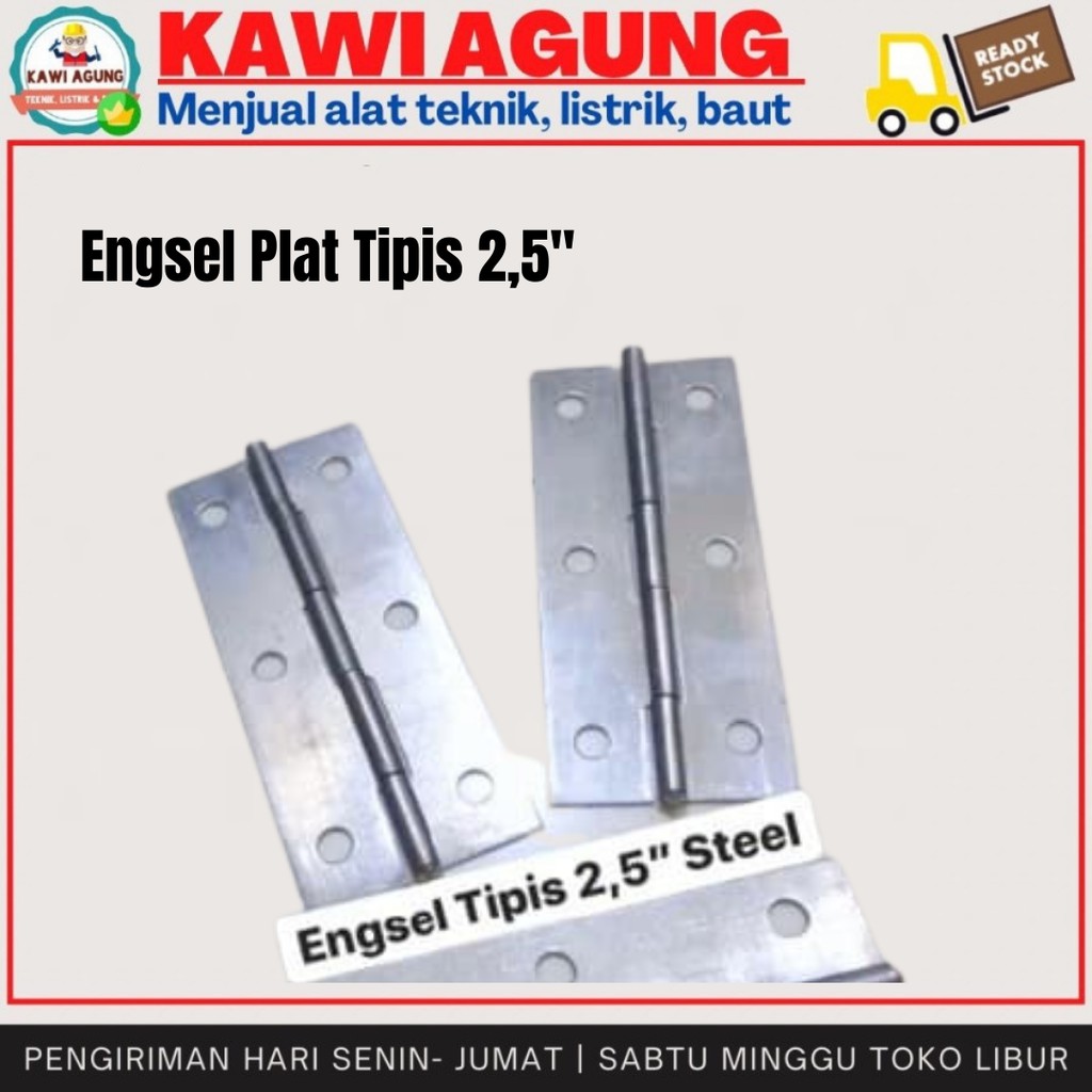  Engsel Plat  Besi 2 5  Pintu Rumah Jendela Lemari Kandang 