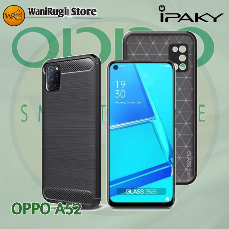 Casing Softcase Oppo A52 / A72 / A92 2020 Ipaky Carbon Hitam Murah