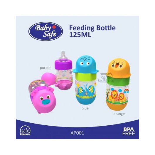 BABY SAFE - FEEDING BOTTLE 125 ML (AP001) / 250 Ml (AP002) / BOTOL SUSU BAYI SLIM NECK CHARACTER