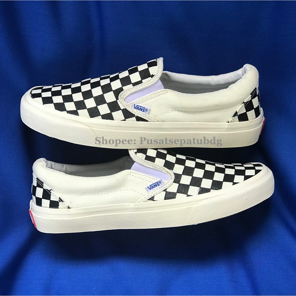 Sepatu Vans Slip On Premium Checkerboard Black White