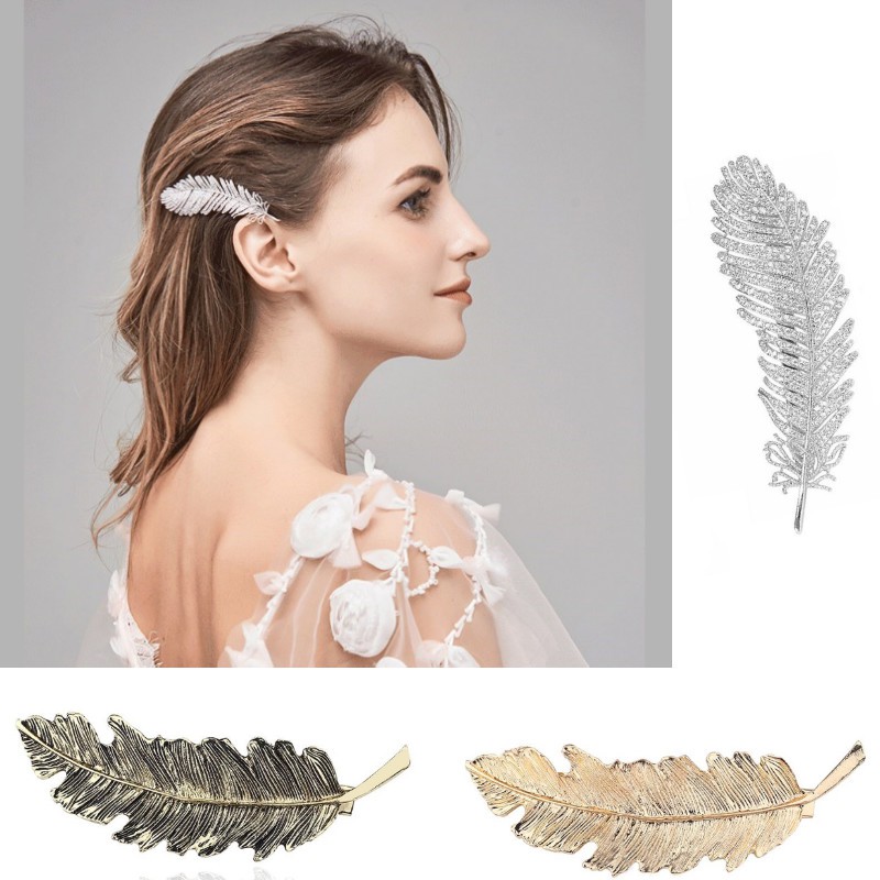 Korean Jepit Rambut Retro Hair Accessory Silver Hair Clip Leaf