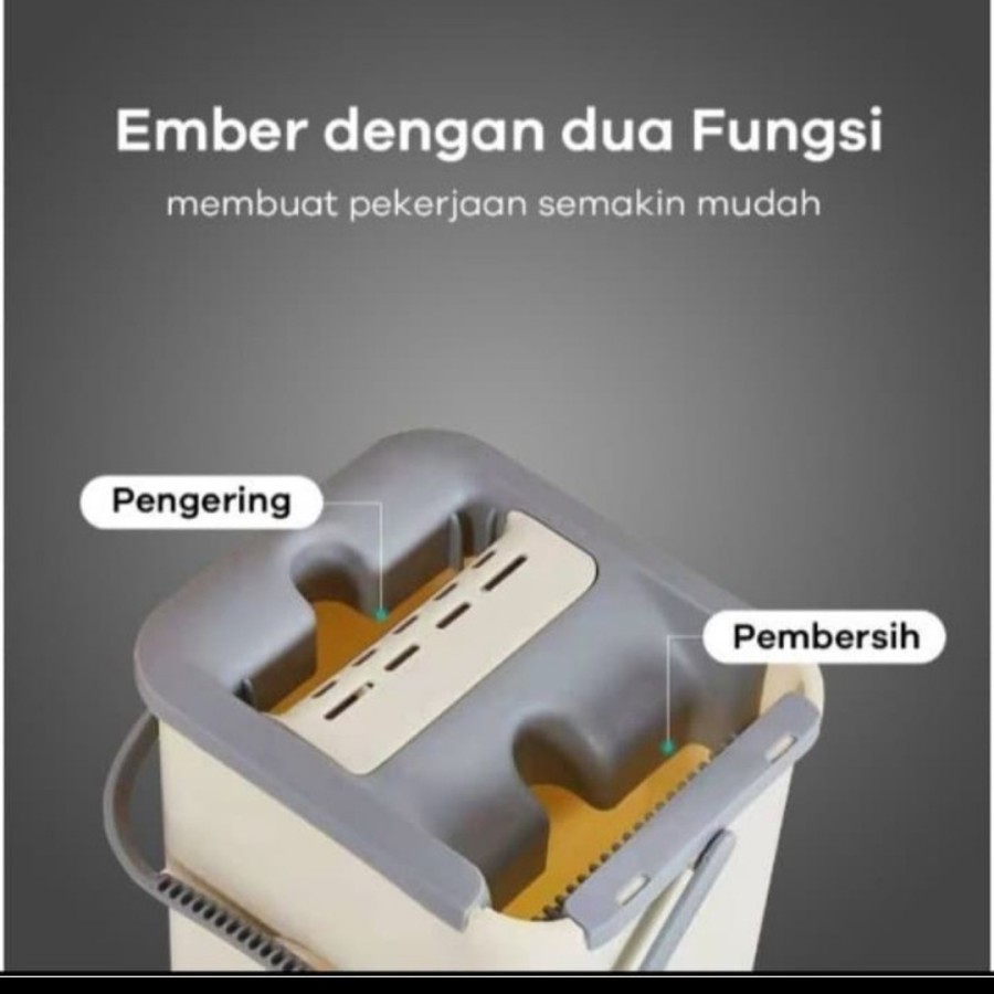 Alat pel ember set tanpa peras flat scratch mop multifungsi serbaguna