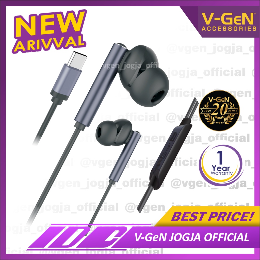 Handsfree V-GeN VEP1-25 Type-C Earphone Stereo Sound EXTRA BASS