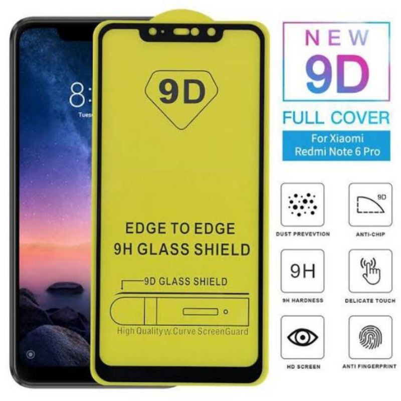 TEMPERED REDMI NOTE 6 PRO FULL COVER KUALITAS PREMIUM 9H REDMI