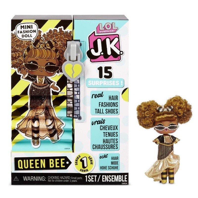 LOL Surprise JK Queen Bee Mini Fashion Doll with 15 Surprises Mainan Original