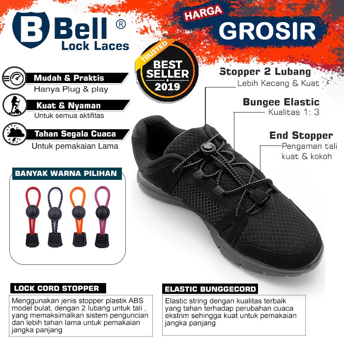 BELL Lock Laces Tali sepatu elastis rekomendasi