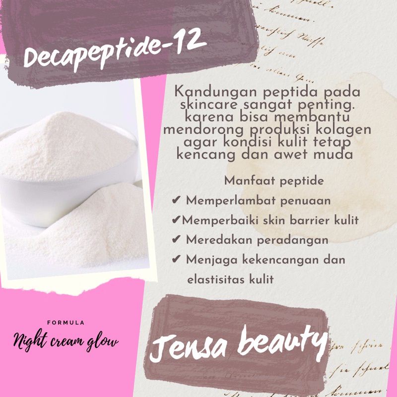 Night krim glow jensa beauty / krim pemutih wajah BPOM