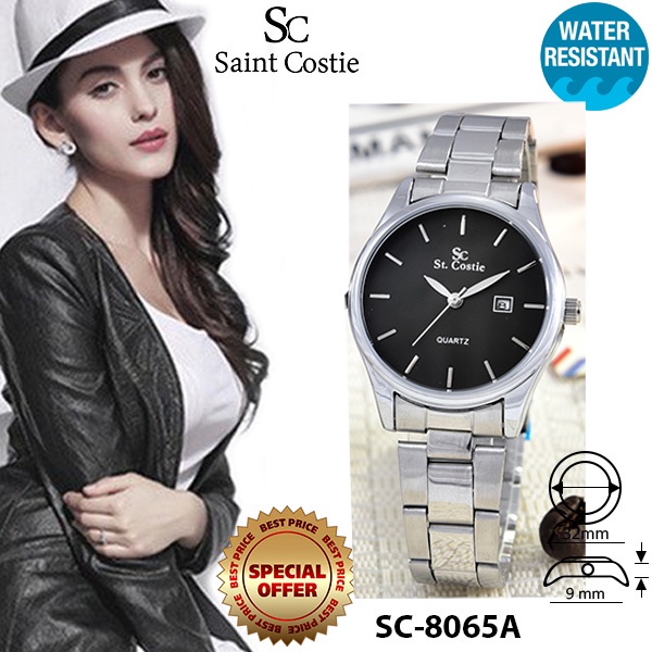 Jam Tangan Rantai Wanita Anti Air Tanggal - AF-AB28060B/SC28065A-L-TGL-Stainless Stell Band-1