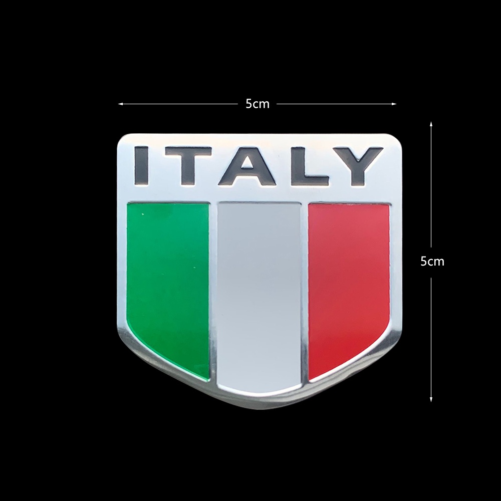 2pcs Stiker Emblem 3D Motif Bendera Nasional Italia Bahan Aluminum Untuk Mobilmotor Ford Alfa