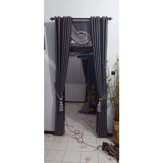 Gorden Poni Gelombang spanyol Jendela Pintu Mewah Elegan Rumah Ruang tamu Minimalis Modern Elegan