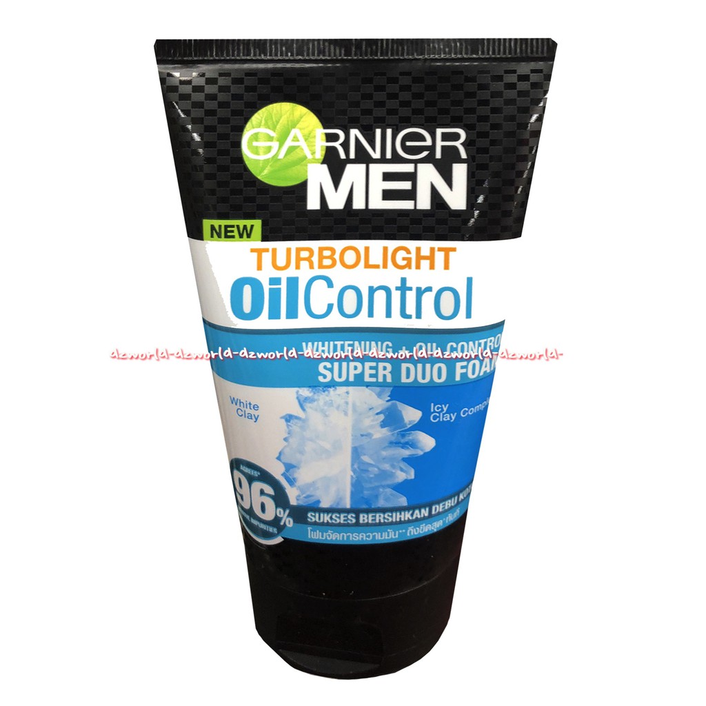 Garnier Turbolight Oil Control Whitening Oil Control Super Duo Foam 100ml Sabun Muka Pria