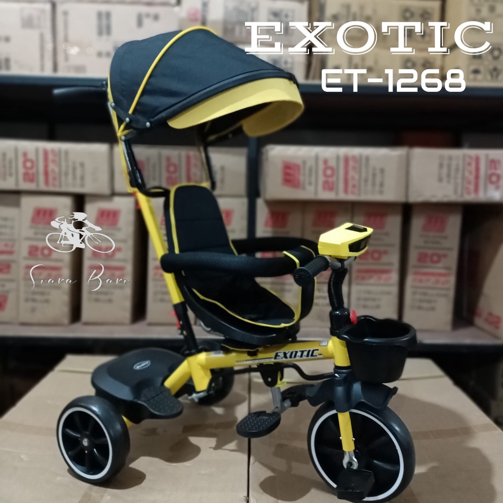 SEPEDA RODA TIGA ANAK STROLLER EXOTIC TRICYCLE ET 1268